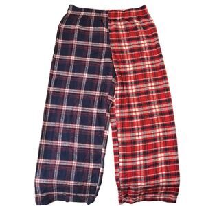 Nordstrom Men Sleepwear M Red Blue Plaid Flannel Pajama Pants 29" Inseam Soft